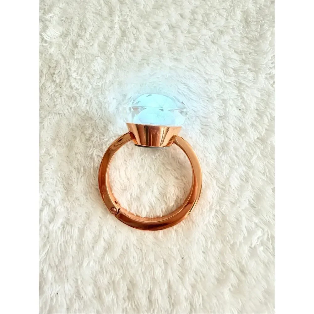 Light-Up Crystal Purse Hook | Rose Gold Handbag Holder | Table Bag Hanger